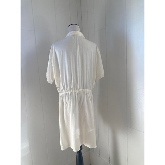 Nine West Cream Buttondown Mini Dress, Size XL - Picture 3 of 8